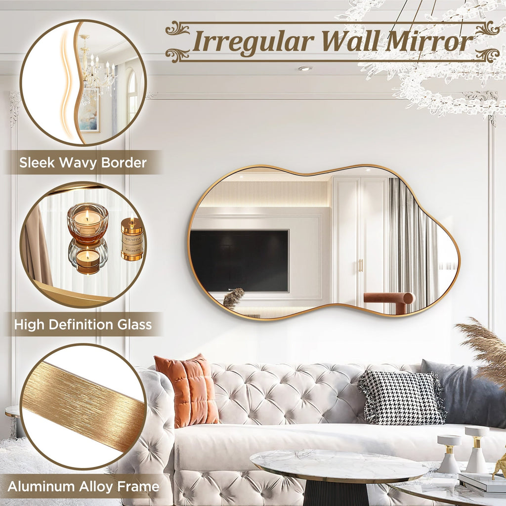 Miroir mural irrégulier Miroir mural décoratif asymétrique