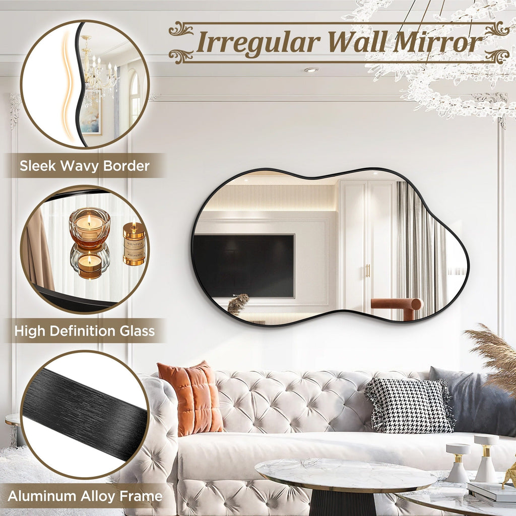 Miroir mural irrégulier Miroir mural décoratif asymétrique