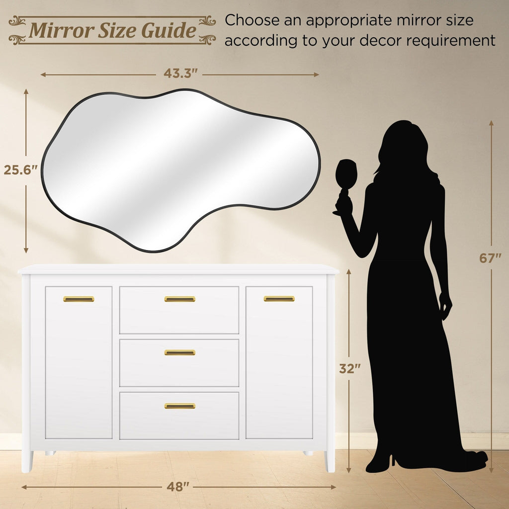 Miroir mural irrégulier Miroir mural décoratif asymétrique