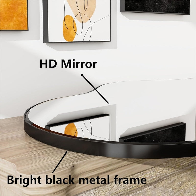 Miroir mural antique ondulé irrégulier - 35,8 × 21,7