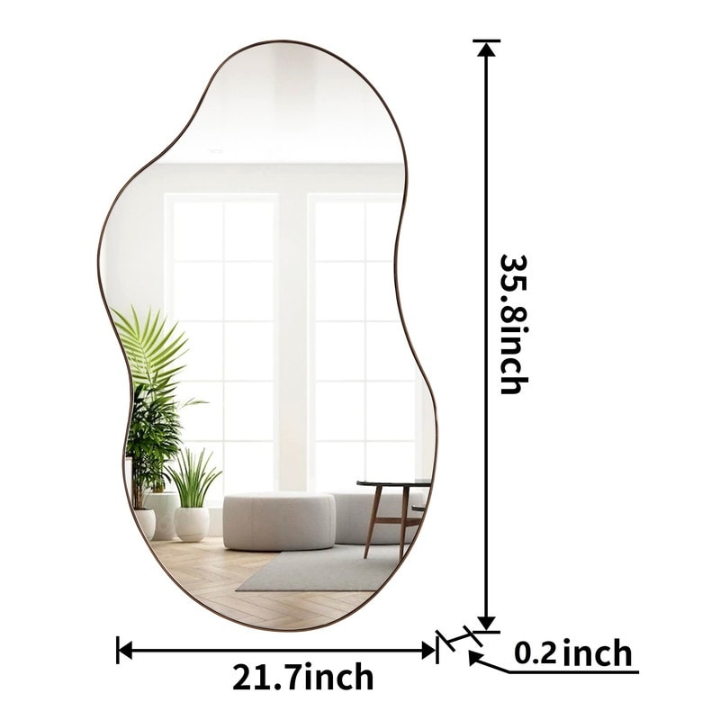 Miroir mural antique ondulé irrégulier - 35,8 × 21,7