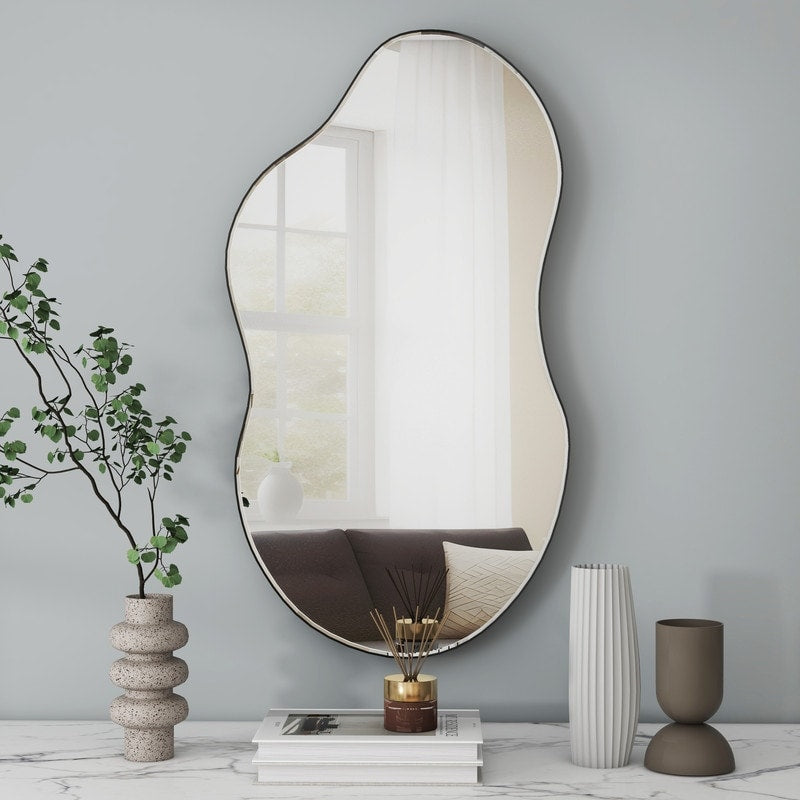 Miroir mural antique ondulé irrégulier - 35,8 × 21,7