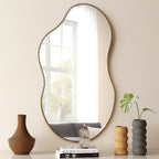 Miroir mural antique ondulé irrégulier - 35,8 × 21,7