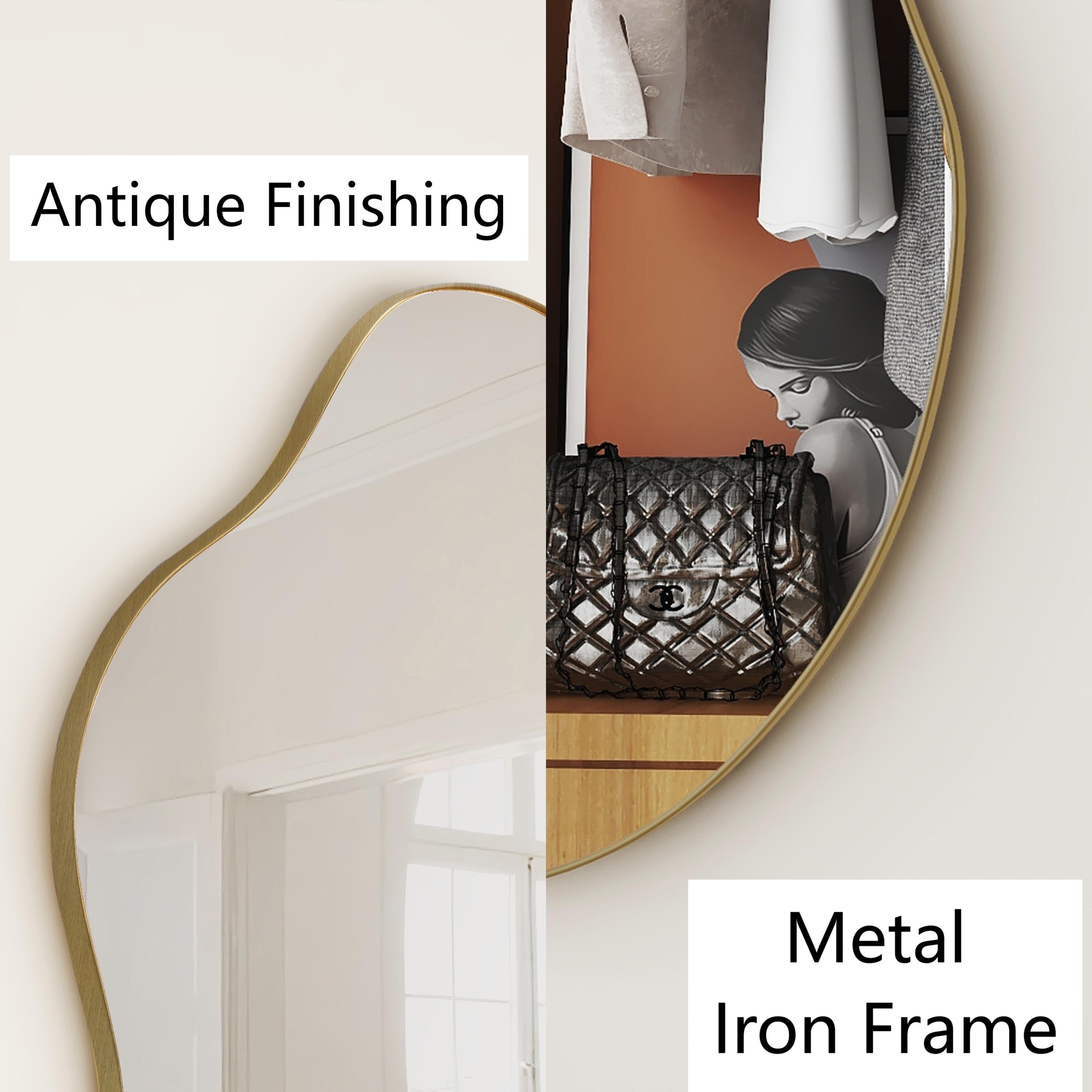 Miroir mural antique ondulé irrégulier - 35,8 × 21,7