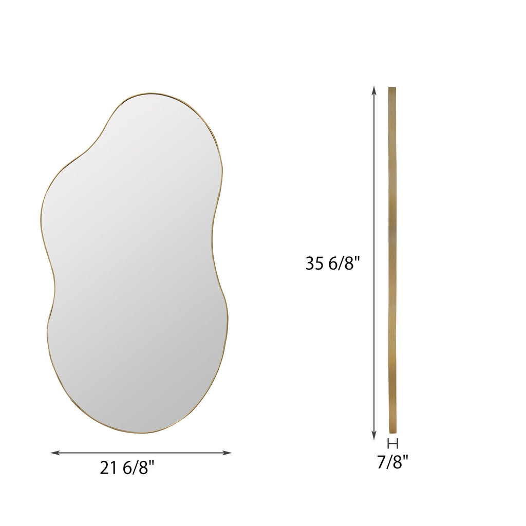 Miroir mural antique ondulé irrégulier - 35,8 × 21,7