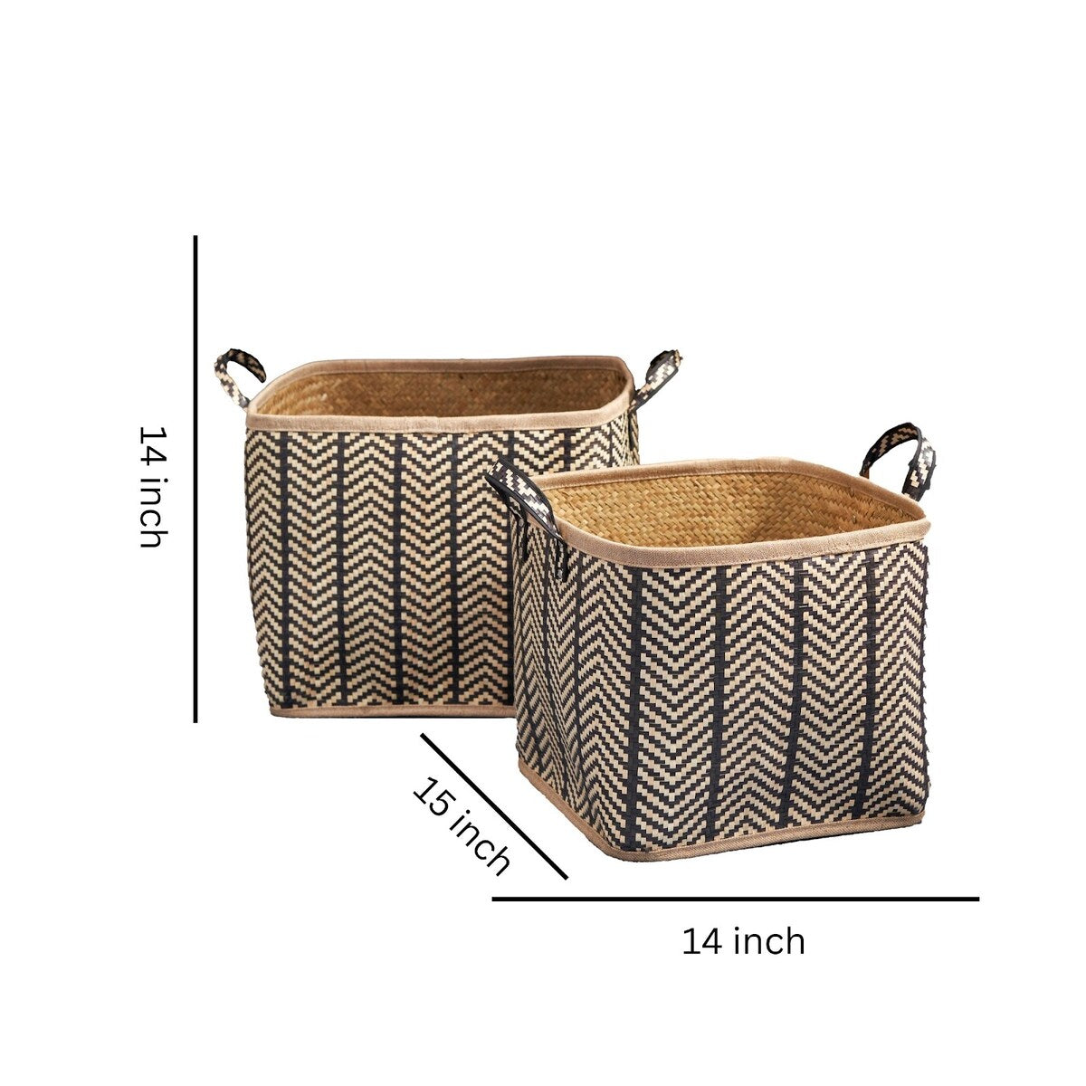 Panier rond tissé en jonc de mer et jacinthe d'eau Isidore pour le rangement de la maison