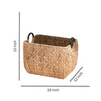 Panier rond tissé en jonc de mer et jacinthe d'eau Isidore pour le rangement de la maison