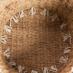 Panier rond tissé en jonc de mer et jacinthe d'eau Isidore pour le rangement de la maison