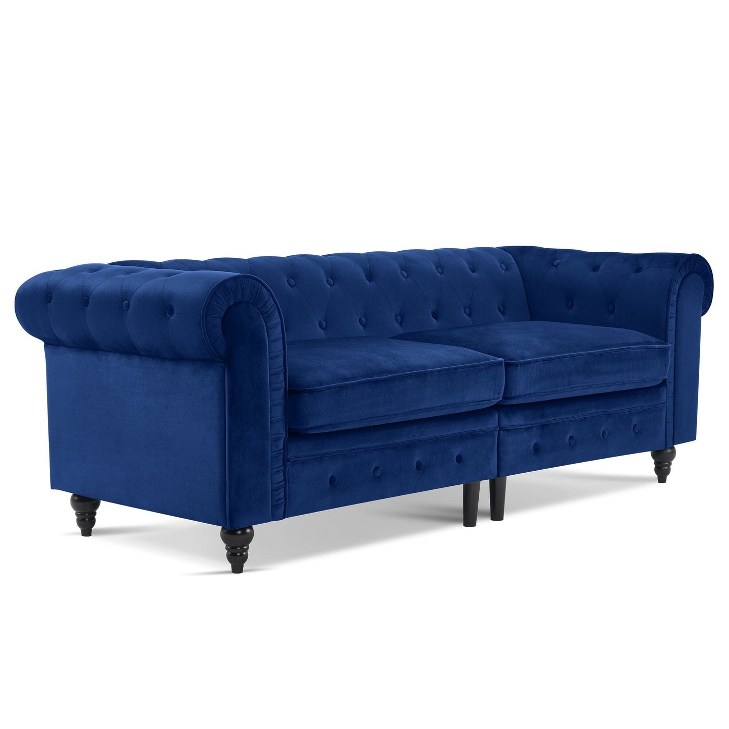 Petit canapé de bureau Ivinta, canapé Chesterfield capitonné en velours, canapé vintage du milieu du siècle