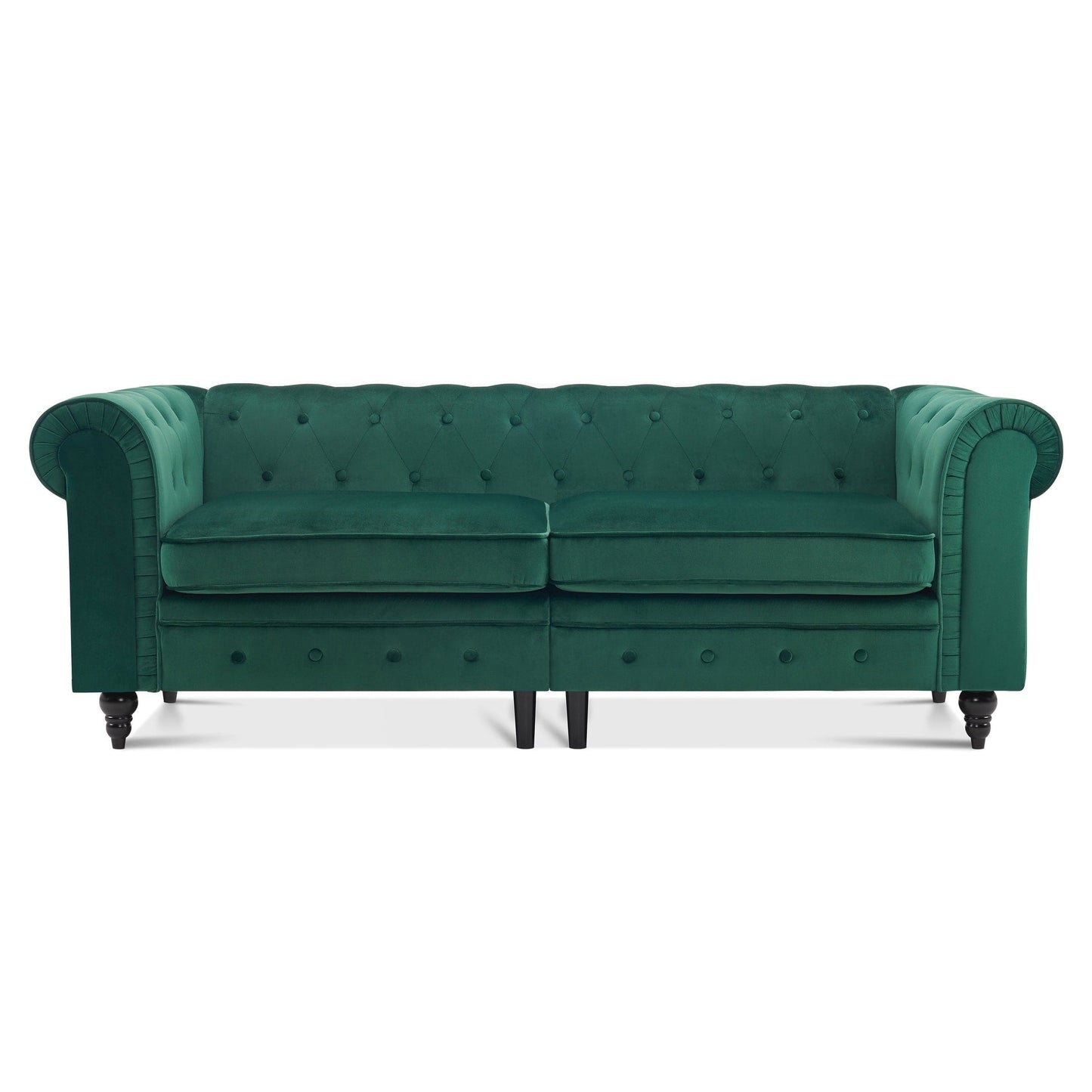 Petit canapé de bureau Ivinta, canapé Chesterfield capitonné en velours, canapé vintage du milieu du siècle