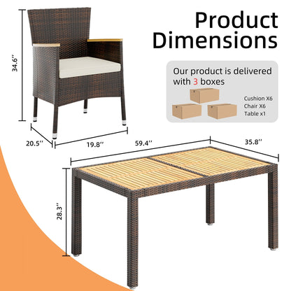 Ensemble de salle à manger d'extérieur Futzca avec table et chaises, 5 ou 7 pièces - N/A