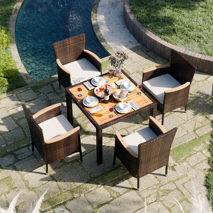 Ensemble de salle à manger d'extérieur Futzca avec table et chaises, 5 ou 7 pièces - N/A