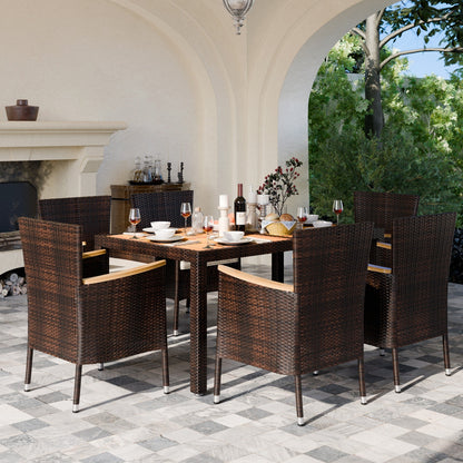 Ensemble de salle à manger d'extérieur Futzca avec table et chaises, 5 ou 7 pièces - N/A