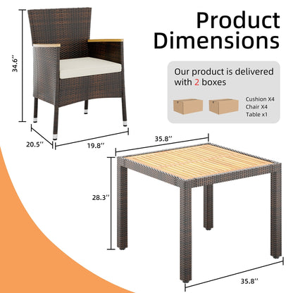 Ensemble de salle à manger d'extérieur Futzca avec table et chaises, 5 ou 7 pièces - N/A