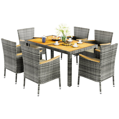Ensemble de salle à manger d'extérieur Futzca avec table et chaises, 5 ou 7 pièces - N/A