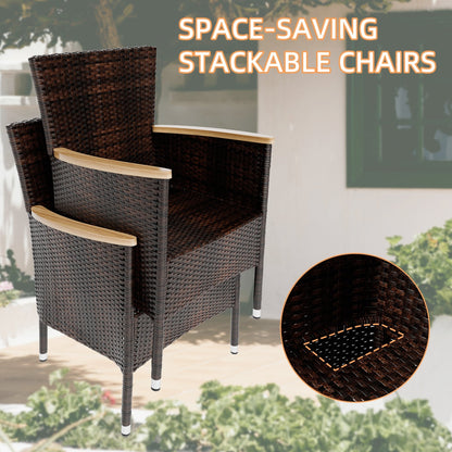 Ensemble de salle à manger d'extérieur Futzca avec table et chaises, 5 ou 7 pièces - N/A
