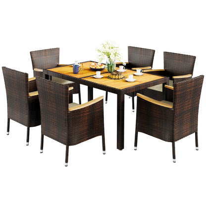 Ensemble de salle à manger d'extérieur Futzca avec table et chaises, 5 ou 7 pièces - N/A