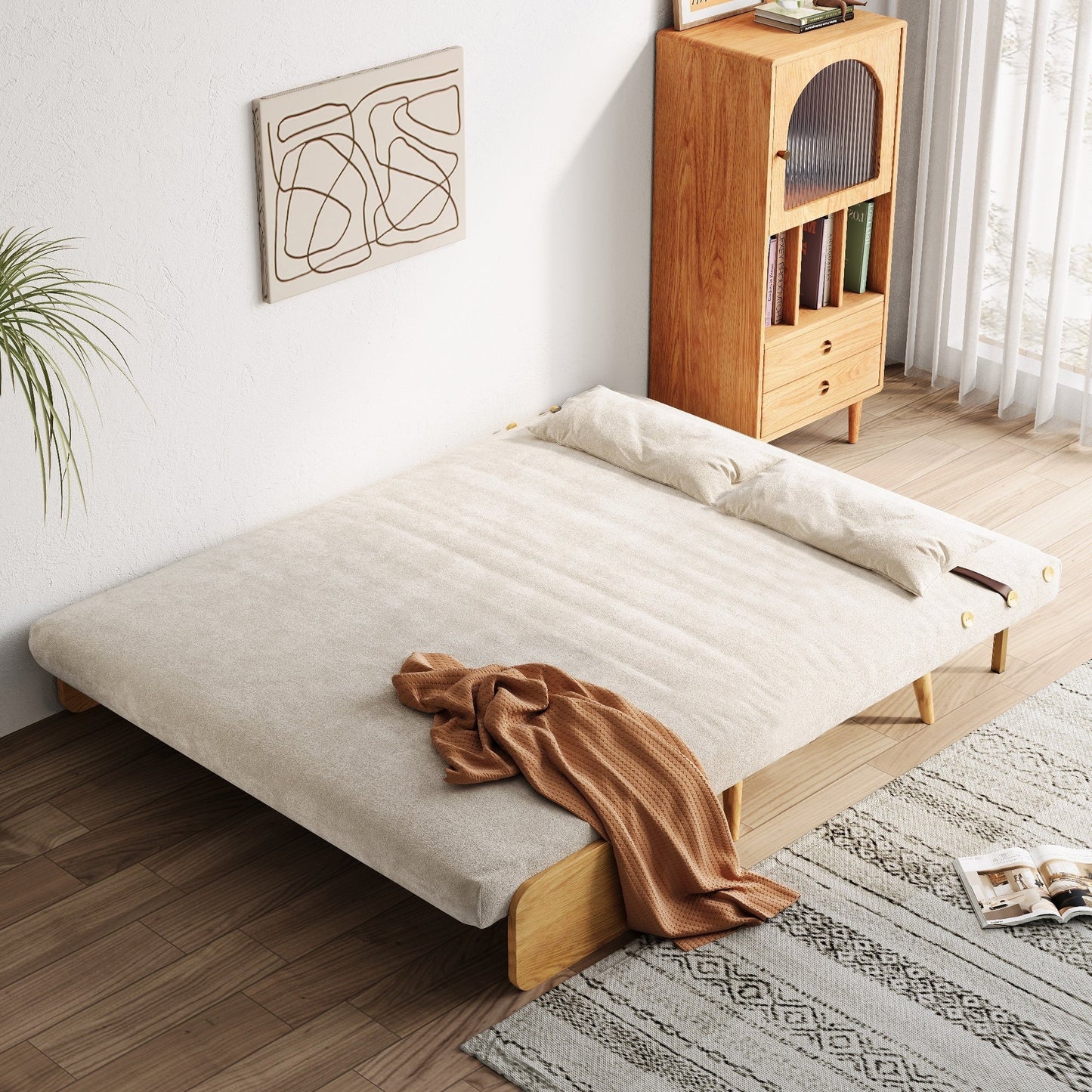 Canapé-lit rembourré moderne JASIWAY 59,1''
