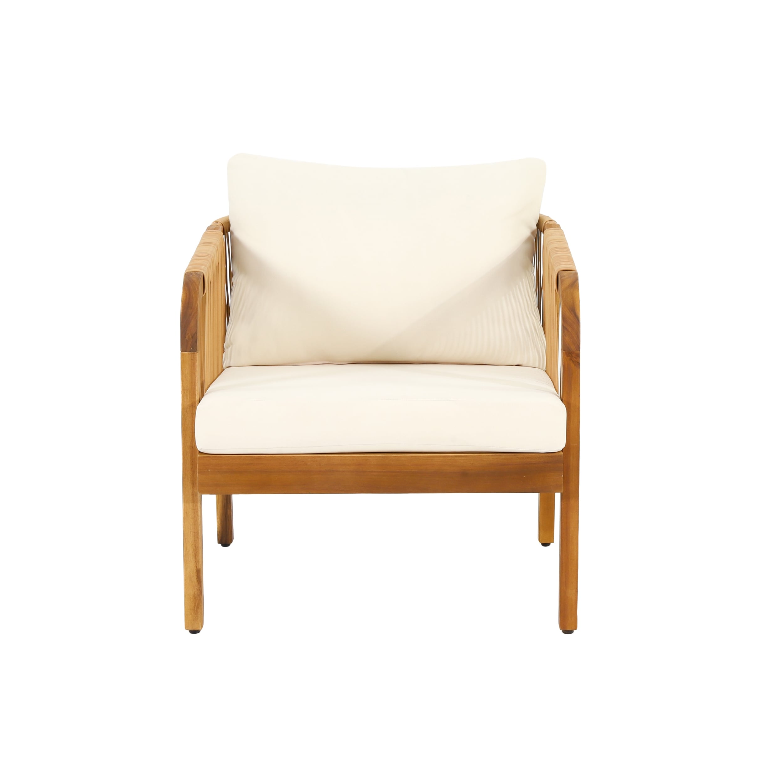 Ensemble de fauteuils club d'extérieur Jabe en bois d'acacia et osier par Christopher Knight Home