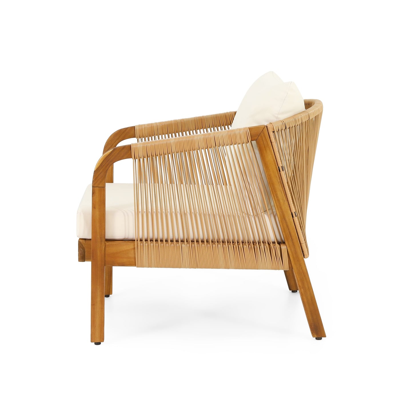 Ensemble de fauteuils club d'extérieur Jabe en bois d'acacia et osier par Christopher Knight Home