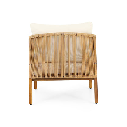 Ensemble de fauteuils club d'extérieur Jabe en bois d'acacia et osier par Christopher Knight Home
