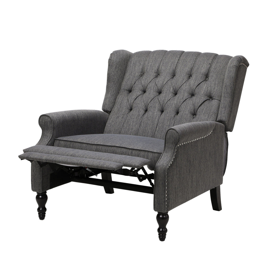 Fauteuil inclinable manuel surdimensionné Jade, capitonné gris foncé