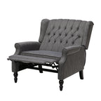 Fauteuil inclinable manuel surdimensionné Jade, capitonné gris foncé