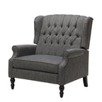 Fauteuil inclinable manuel surdimensionné Jade, capitonné gris foncé