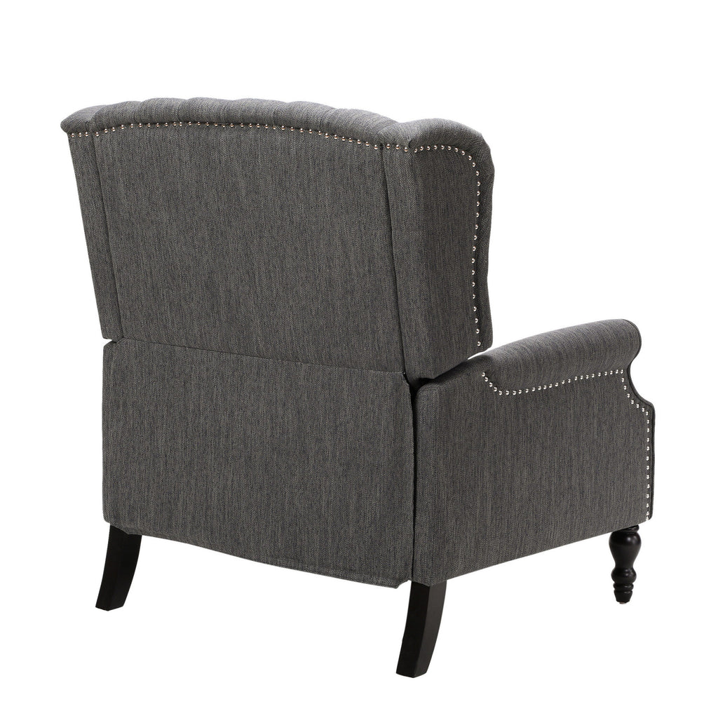 Fauteuil inclinable manuel surdimensionné Jade, capitonné gris foncé