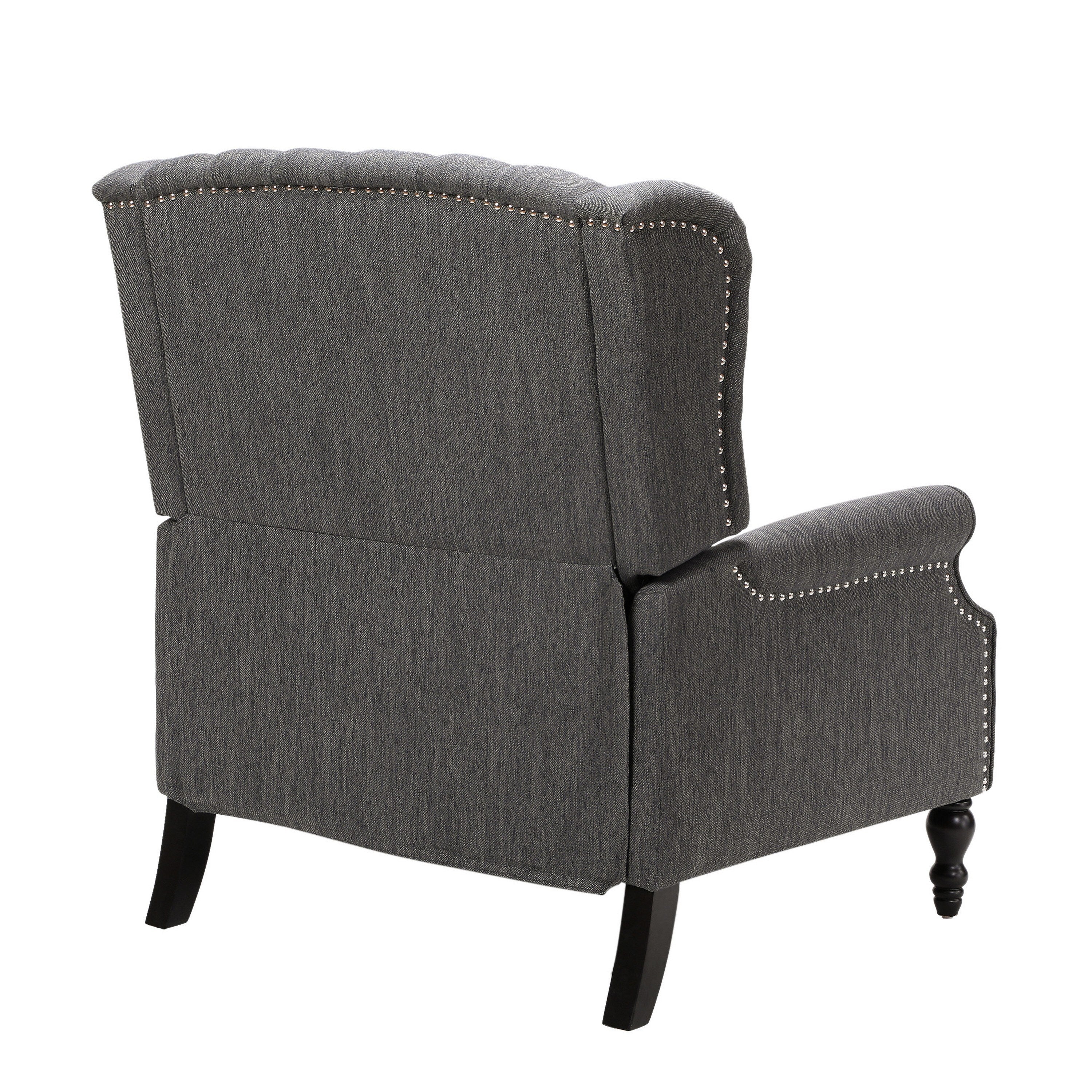 Fauteuil inclinable manuel surdimensionné Jade, capitonné gris foncé