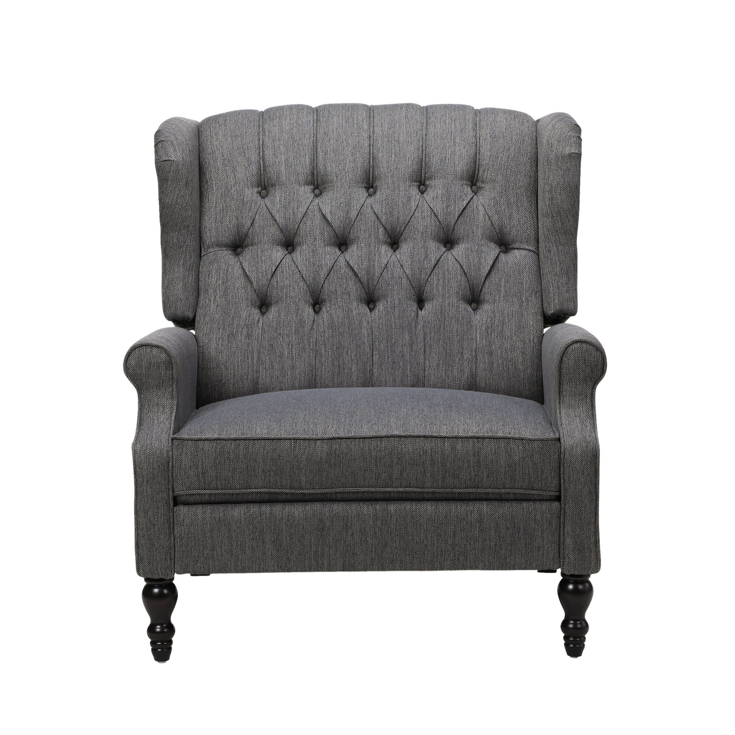 Fauteuil inclinable manuel surdimensionné Jade, capitonné gris foncé