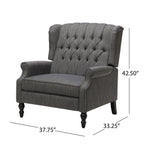 Fauteuil inclinable manuel surdimensionné Jade, capitonné gris foncé