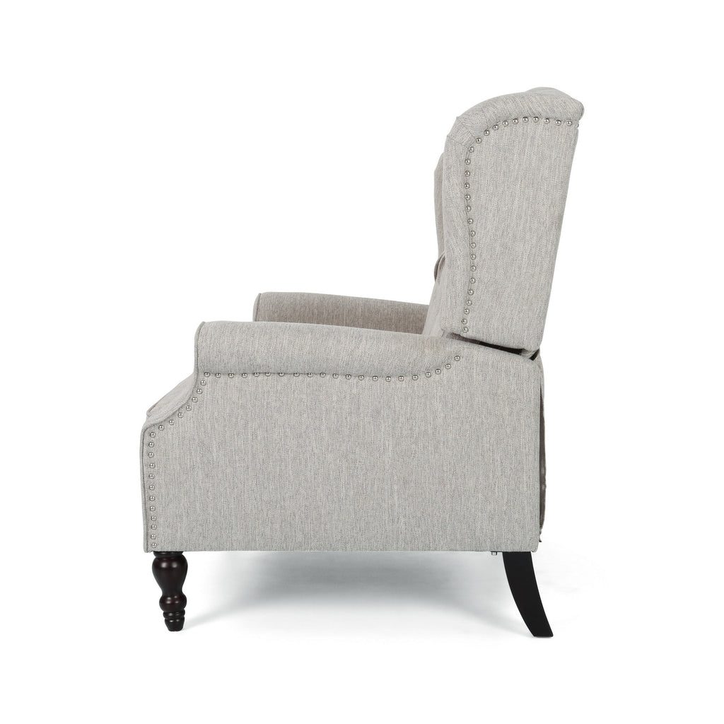 Fauteuil inclinable manuel surdimensionné Jade, capitonné gris clair