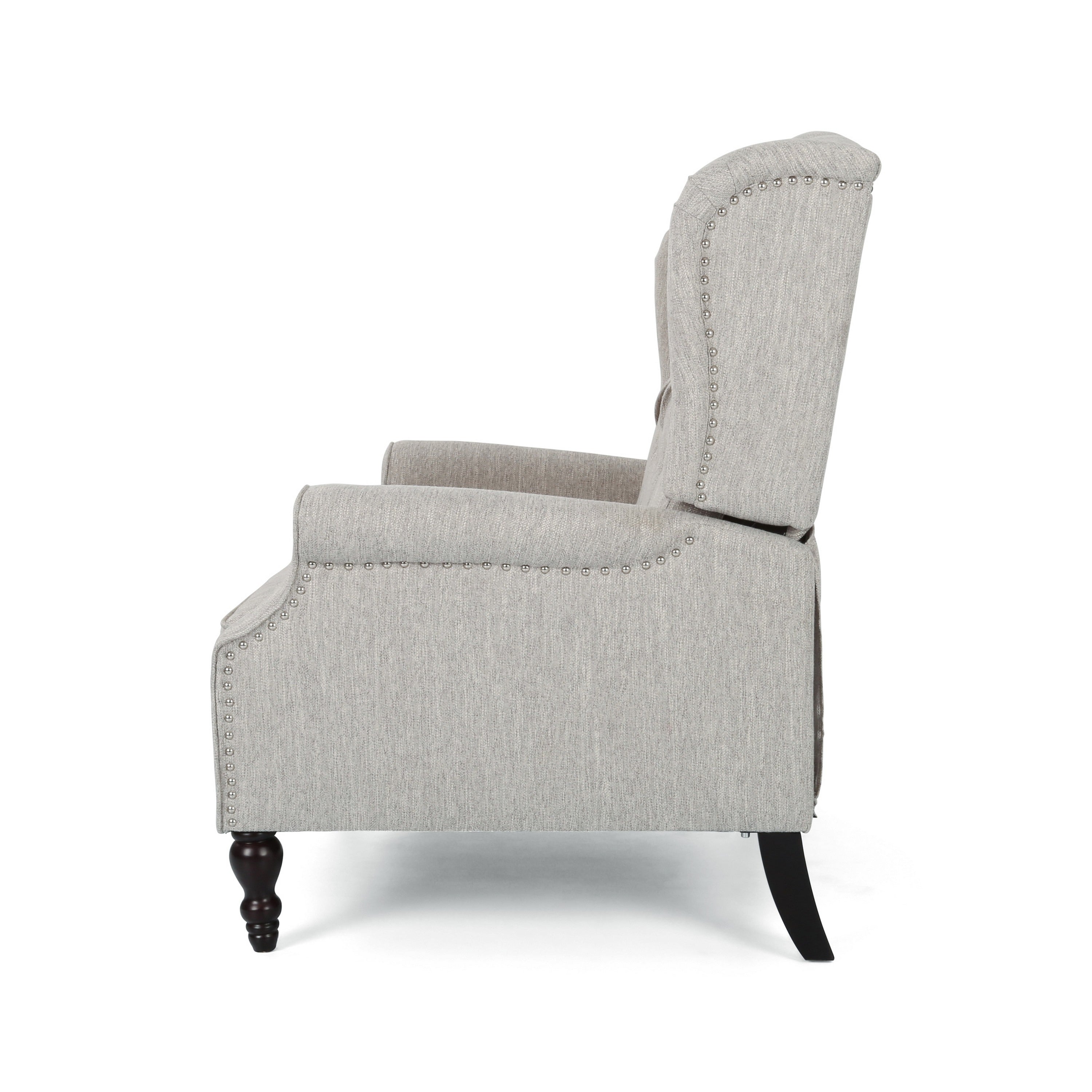 Fauteuil inclinable manuel surdimensionné Jade, capitonné gris clair
