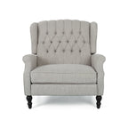 Fauteuil inclinable manuel surdimensionné Jade, capitonné gris clair