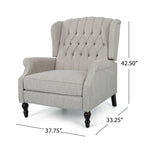 Fauteuil inclinable manuel surdimensionné Jade, capitonné gris clair