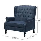 Fauteuil inclinable manuel surdimensionné Jade, capitonné bleu marine
