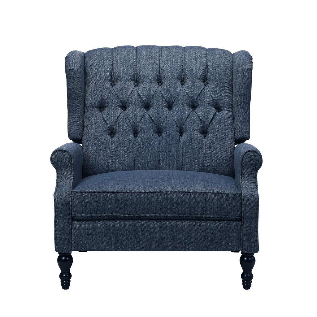 Fauteuil inclinable manuel surdimensionné Jade, capitonné bleu marine