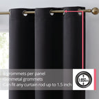 Rideaux occultants Laurance HLC.me 100 % - Rideaux à œillets à isolation thermique et écoénergétiques, lot de 2