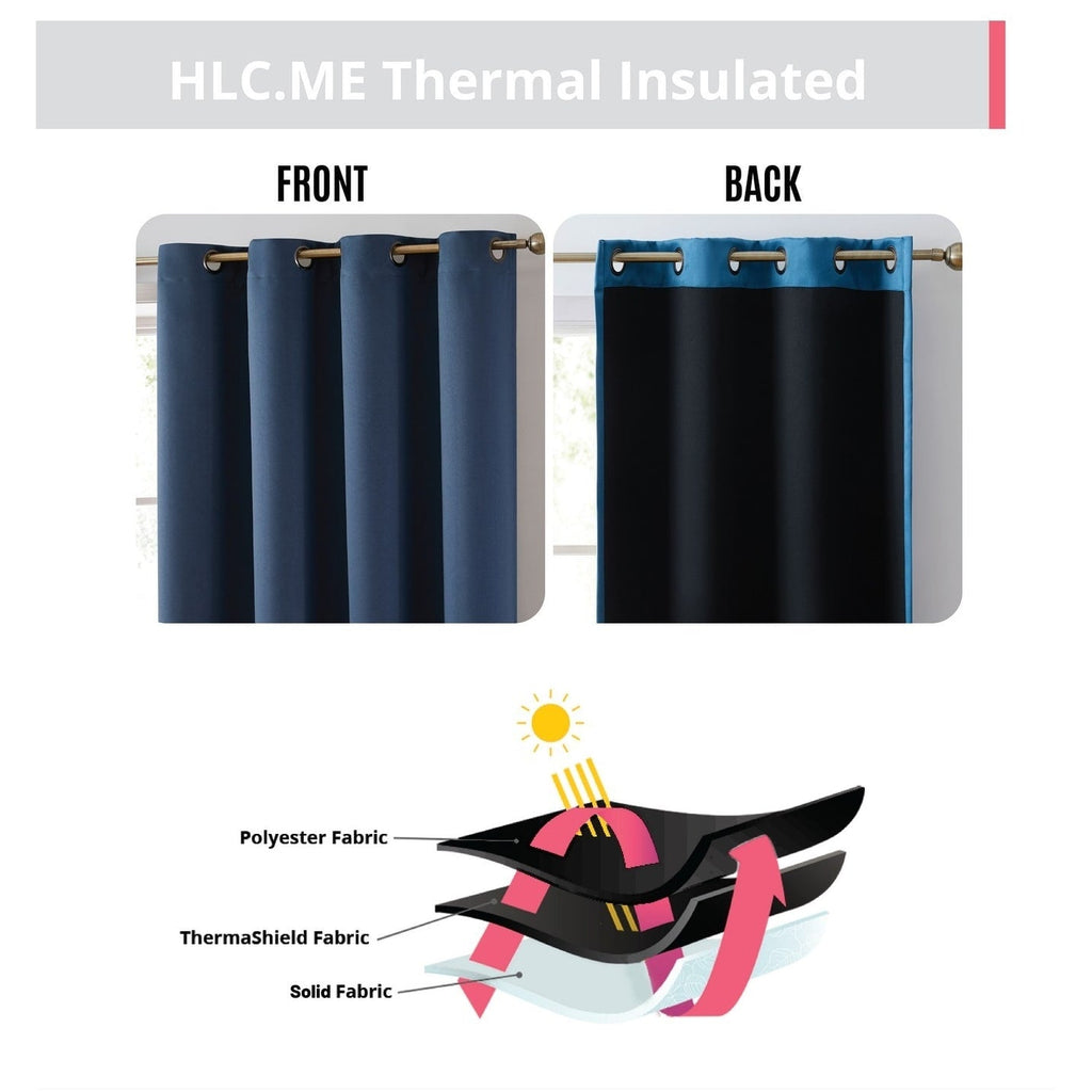 Rideaux occultants Laurance HLC.me 100 % - Rideaux à œillets à isolation thermique et écoénergétiques, lot de 2