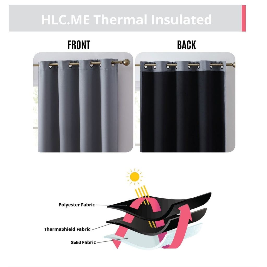 Rideaux occultants Laurance HLC.me 100 % - Rideaux à œillets à isolation thermique et écoénergétiques, lot de 2