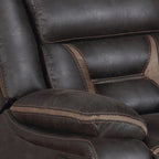 Fauteuil inclinable manuel coulissant Jake de 41 pouces, plateau-coussin, similicuir marron foncé