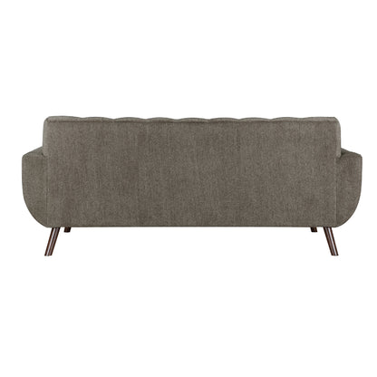 Canapé Jany avec 2 coussins, 87 pouces, microfibre marron, ton noyer