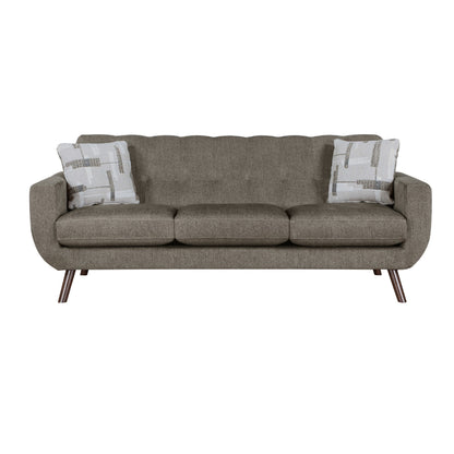 Canapé Jany avec 2 coussins, 87 pouces, microfibre marron, ton noyer