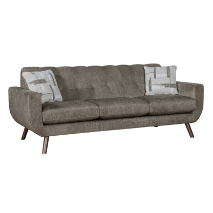 Canapé Jany avec 2 coussins, 87 pouces, microfibre marron, ton noyer