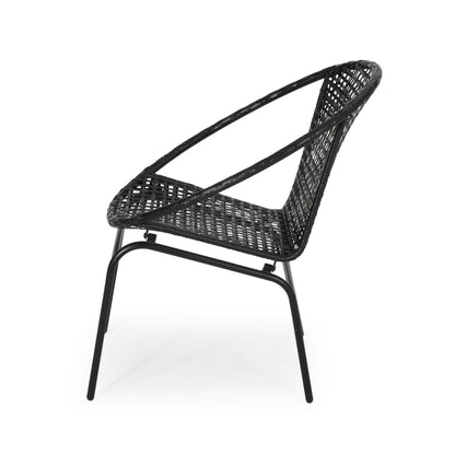 Fauteuil club d'extérieur moderne en osier Java (lot de 2) par Christopher Knight Home