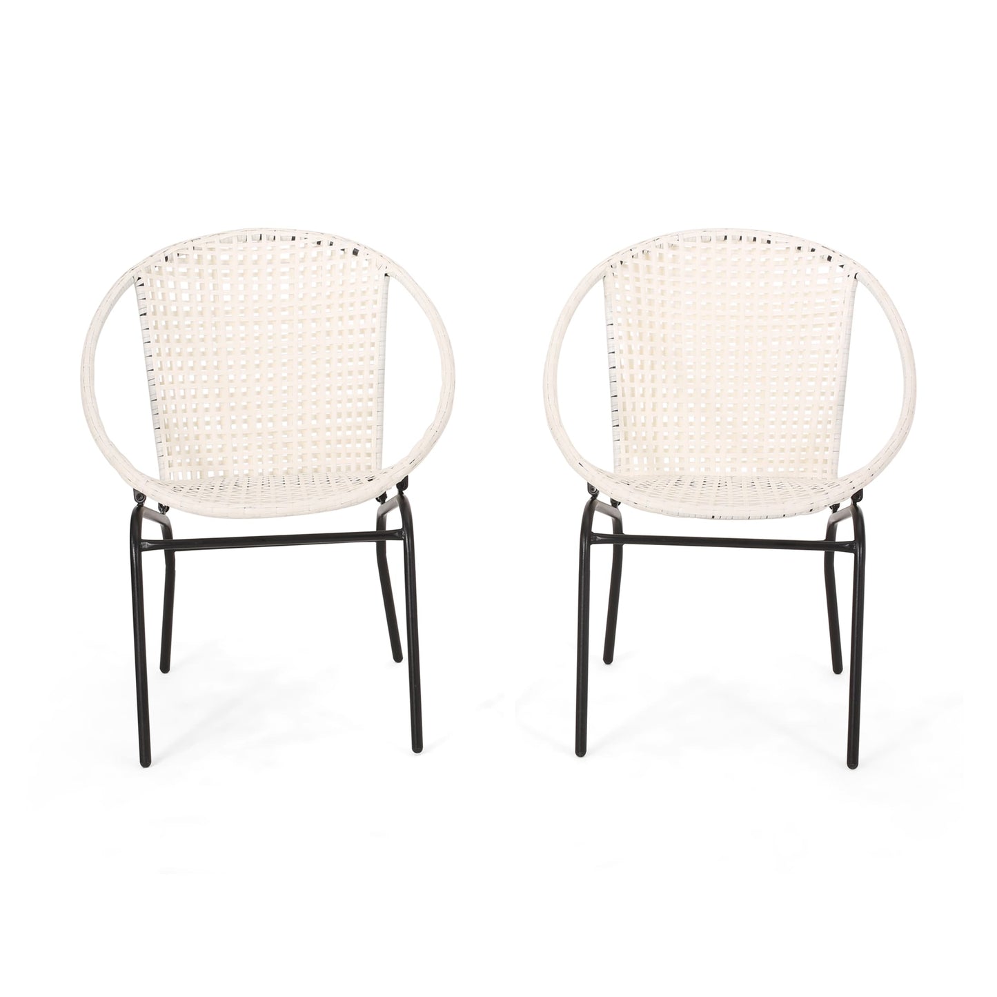 Fauteuil club d'extérieur moderne en osier Java (lot de 2) par Christopher Knight Home