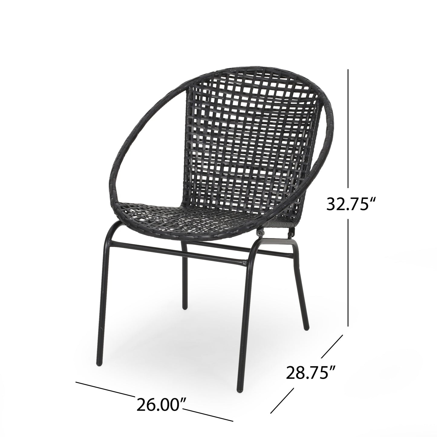 Fauteuil club d'extérieur moderne en osier Java (lot de 2) par Christopher Knight Home