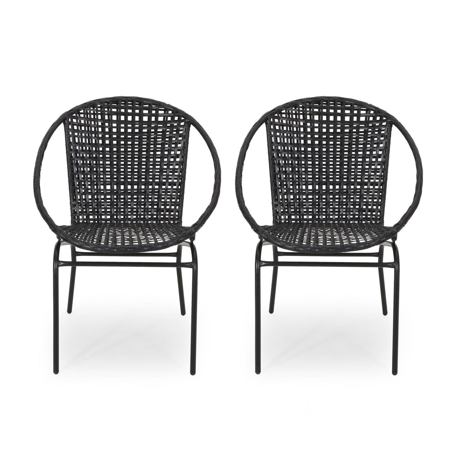 Fauteuil club d'extérieur moderne en osier Java (lot de 2) par Christopher Knight Home