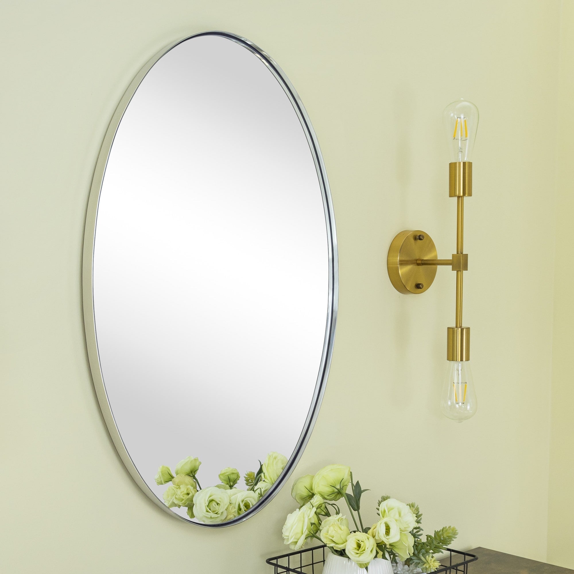 Miroir mural ovale en métal TEHOME Javell